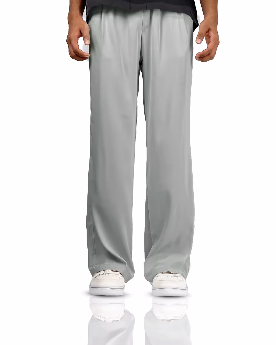 Light Grey Classic Korean Pants image 2