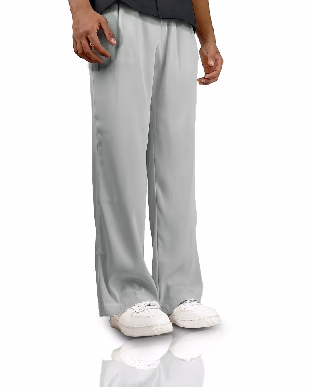 Light Grey Classic Korean Pants image 3