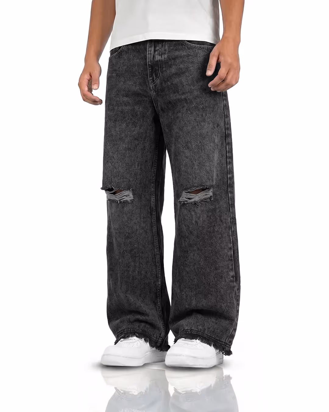 Lost Black Rugged Baggy Jeans image 1