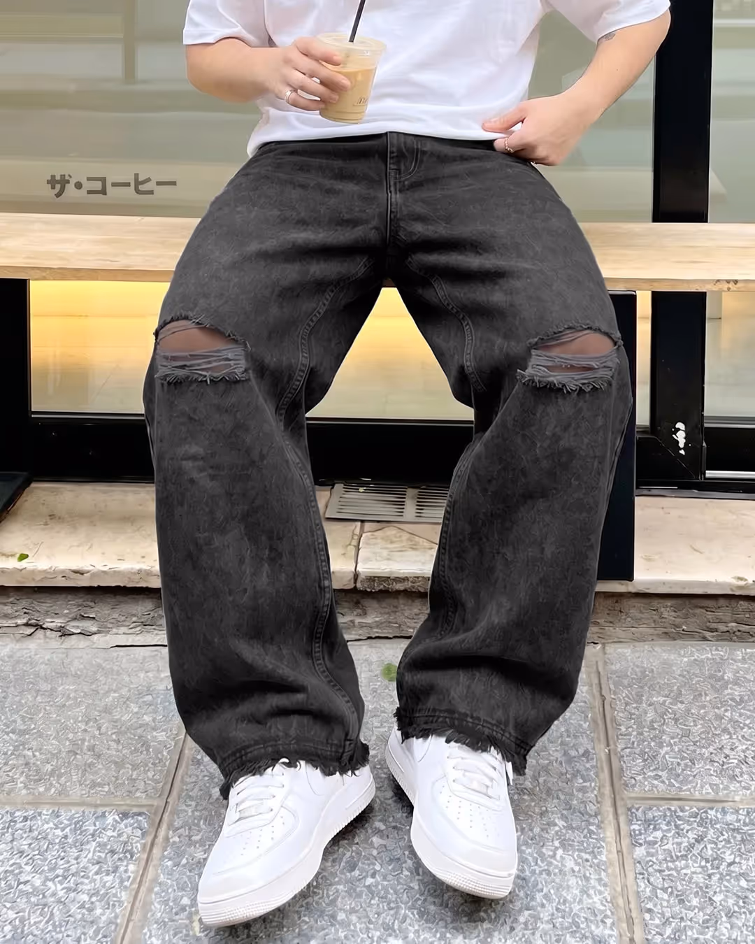 Lost Black Rugged Baggy Jeans image 3