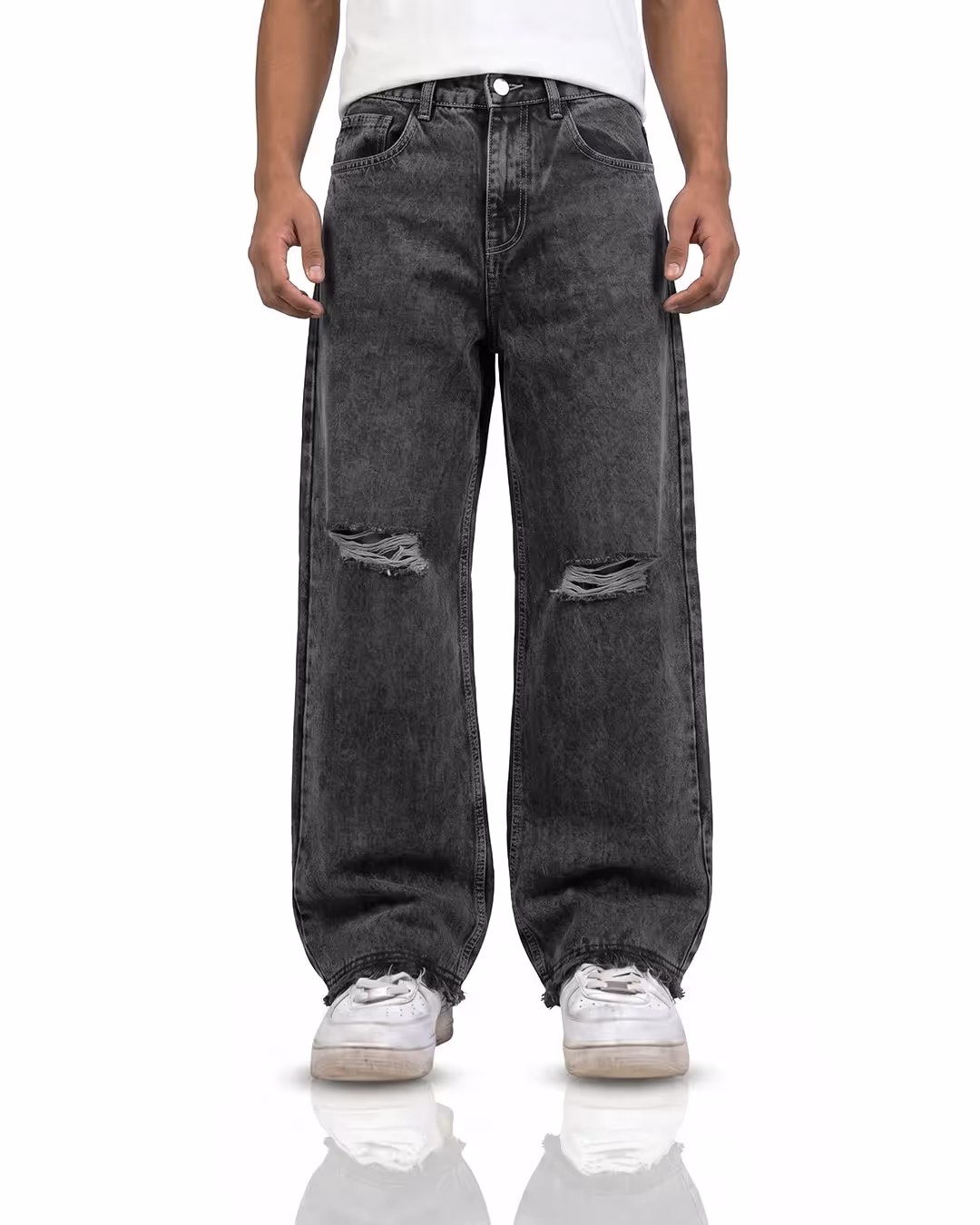 Lost Black Rugged Baggy Jeans image 4