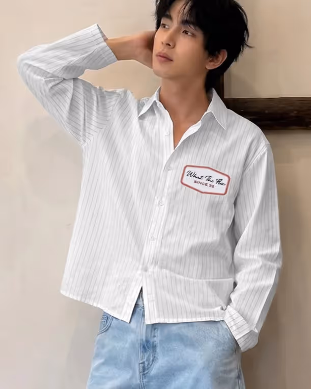 Lost Faces Linen Striped Shirt image 4