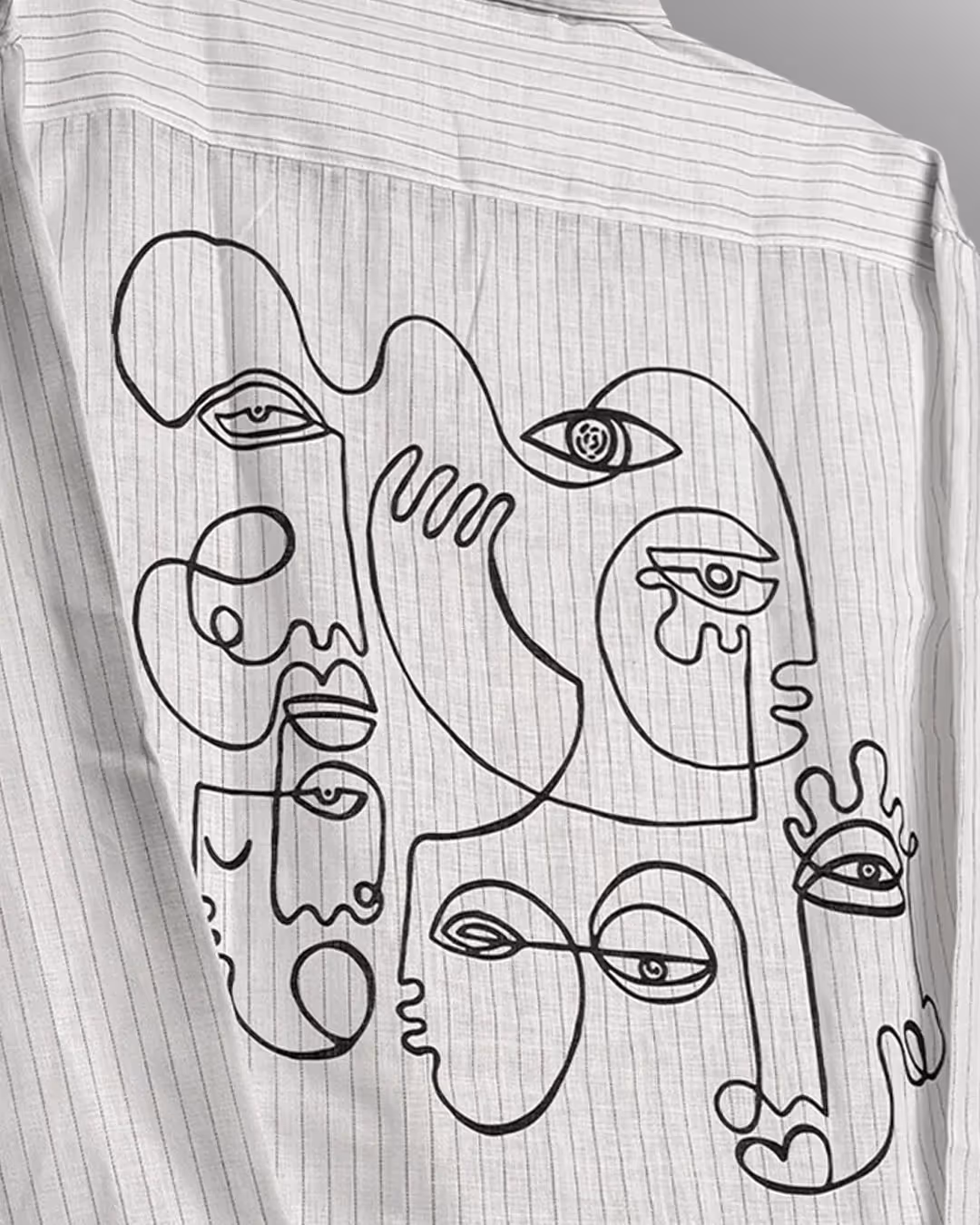 Lost Faces Linen Striped Shirt image 6