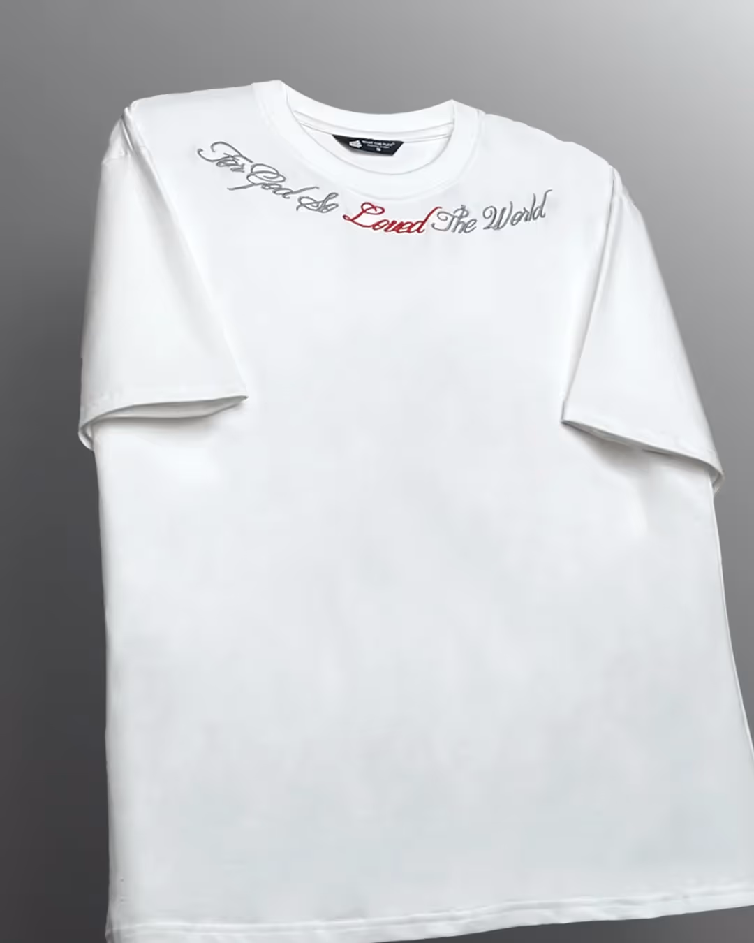 Lost Scriptures Embroidery White T-Shirt  image 3
