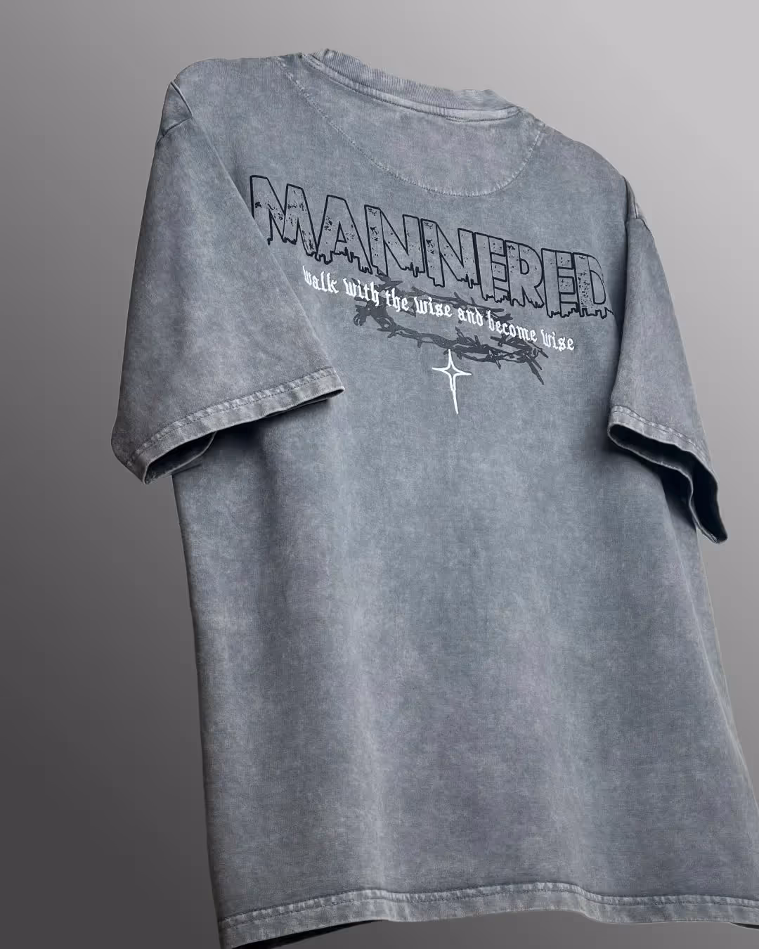 Mannered Grey Acid Wash T-Shirt image 3