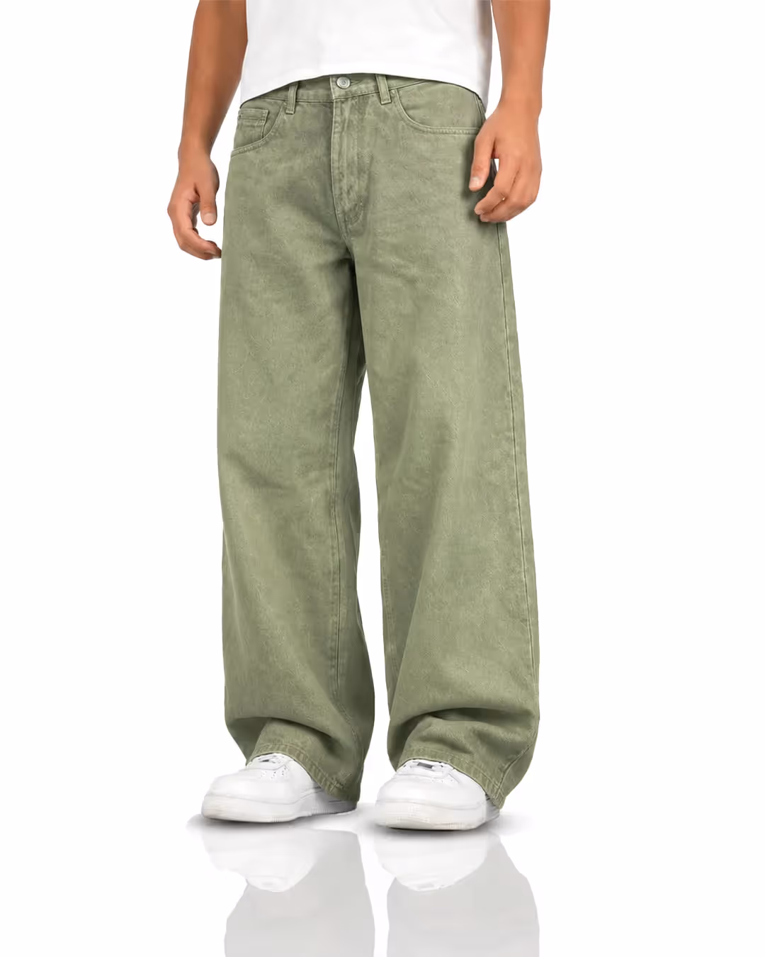 Matcha Olive Baggy Jeans  image 1