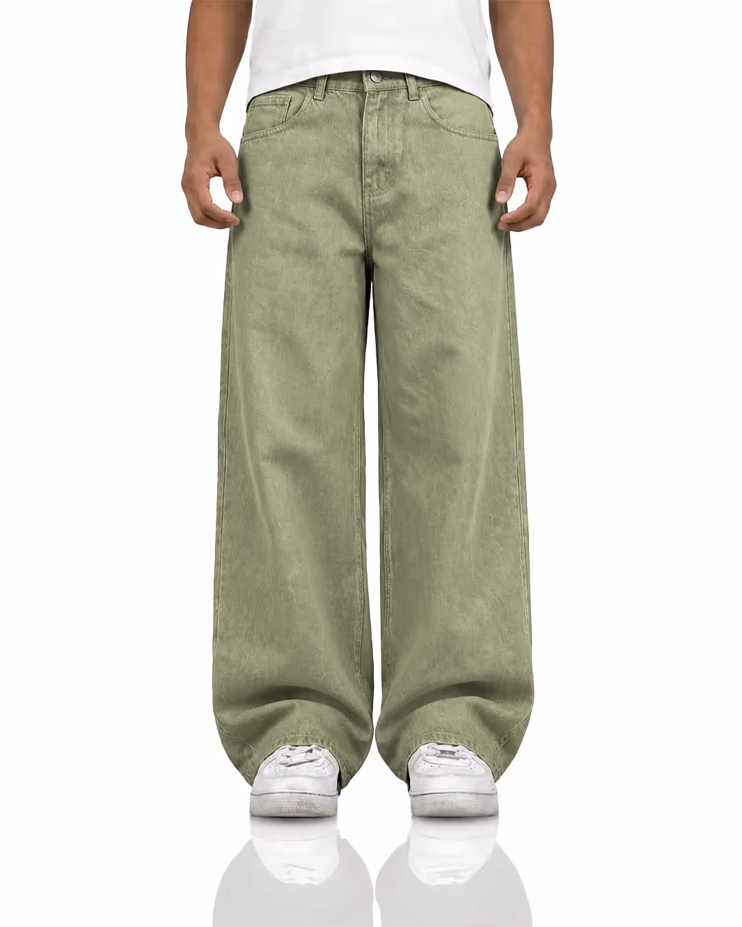 Matcha Olive Baggy Jeans  image 2