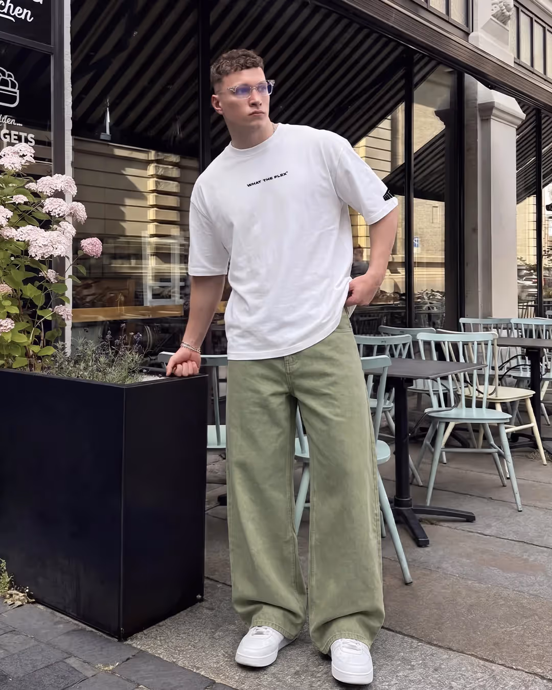 Matcha Olive Baggy Jeans  image 4