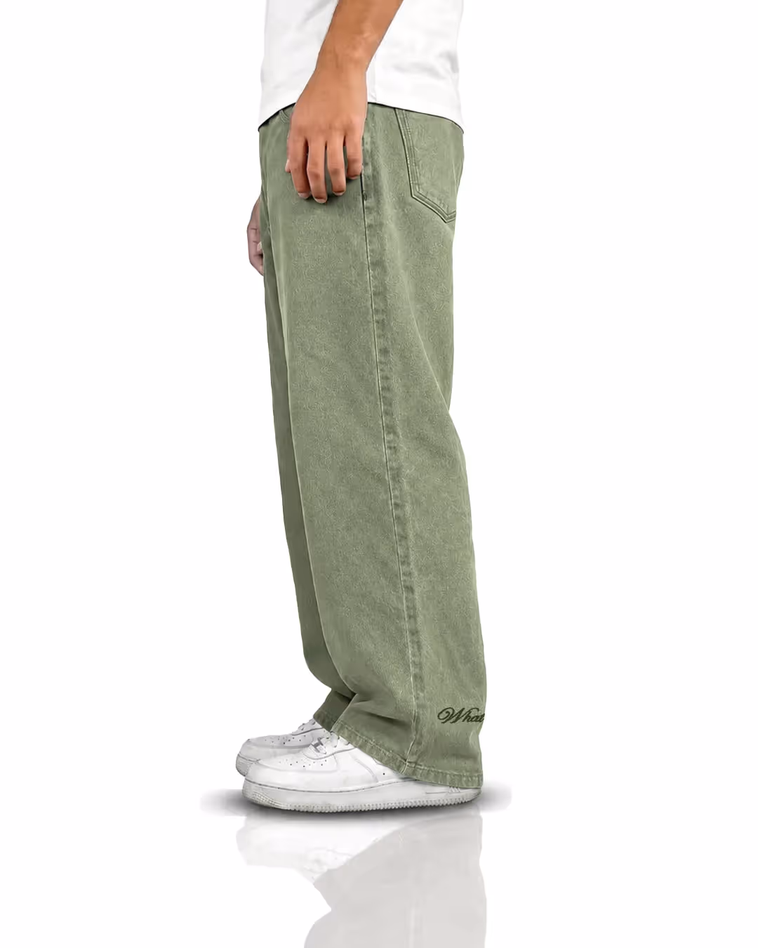 Matcha Olive Baggy Jeans  image 6