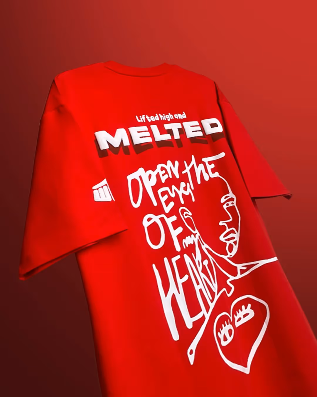 Melted Heavyweight Red T-Shirt image 3