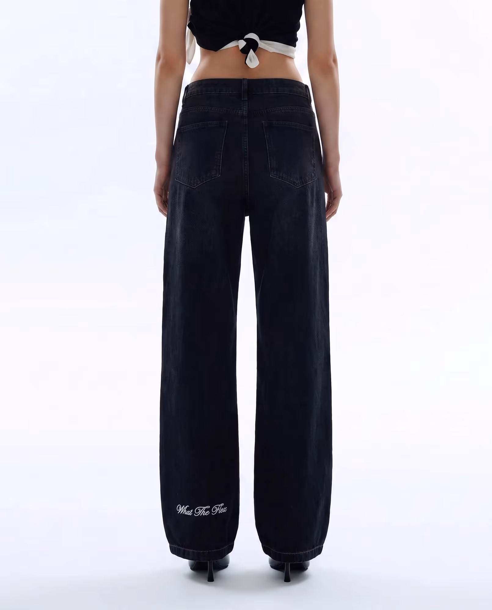 Midnight Black Baggy Jeans image 3