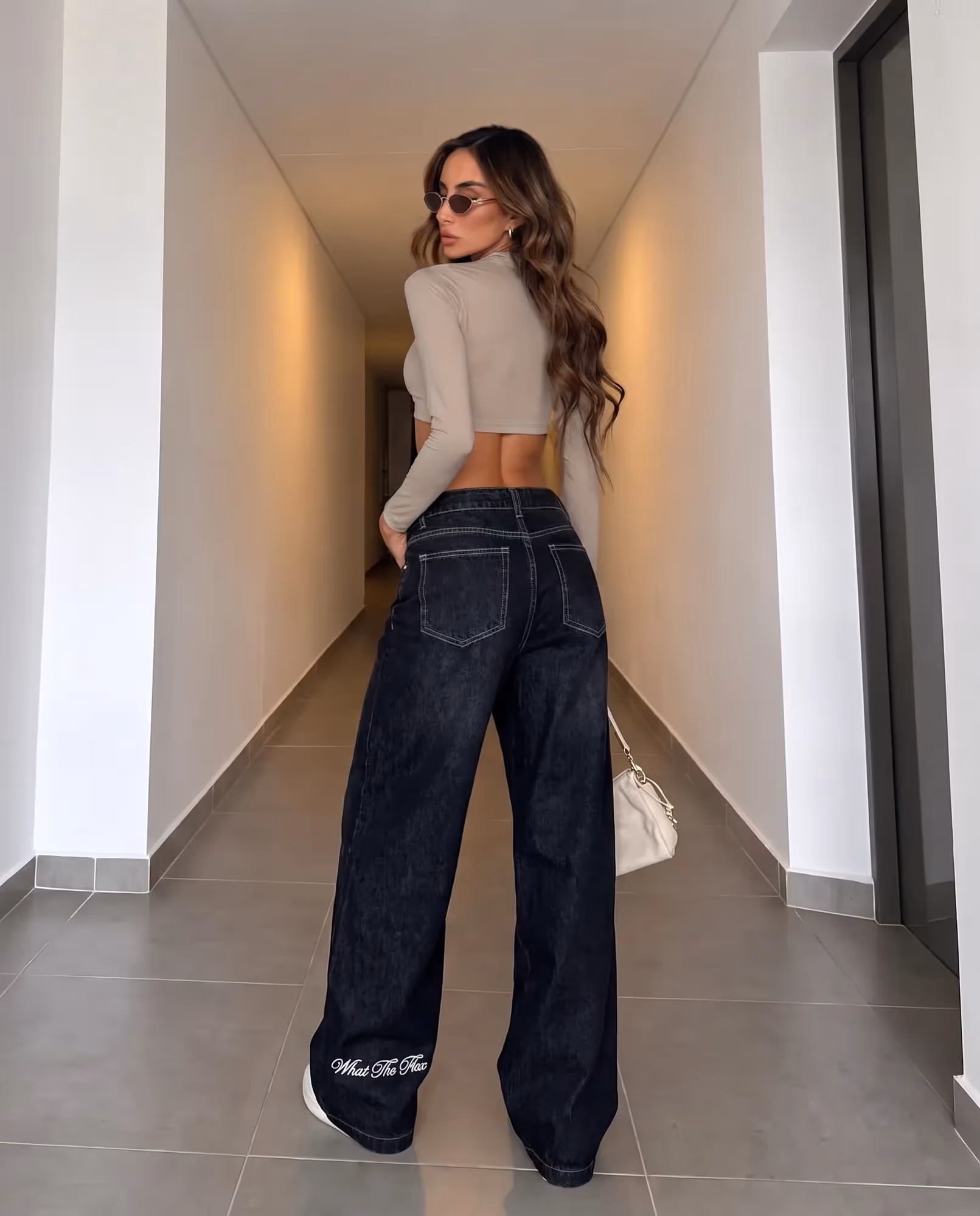 Midnight Black Baggy Jeans image 4