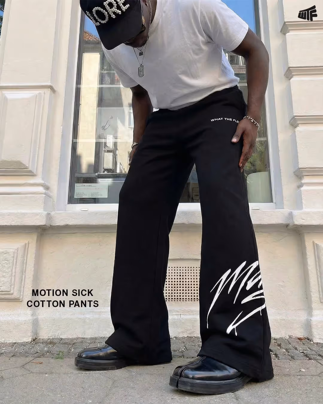 Motion Sick Black Cotton Pant image 5