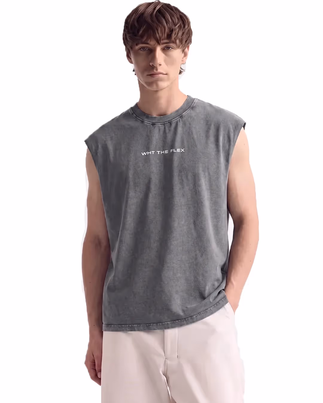Mutation Grey Acid Wash Boxy Vest image 1