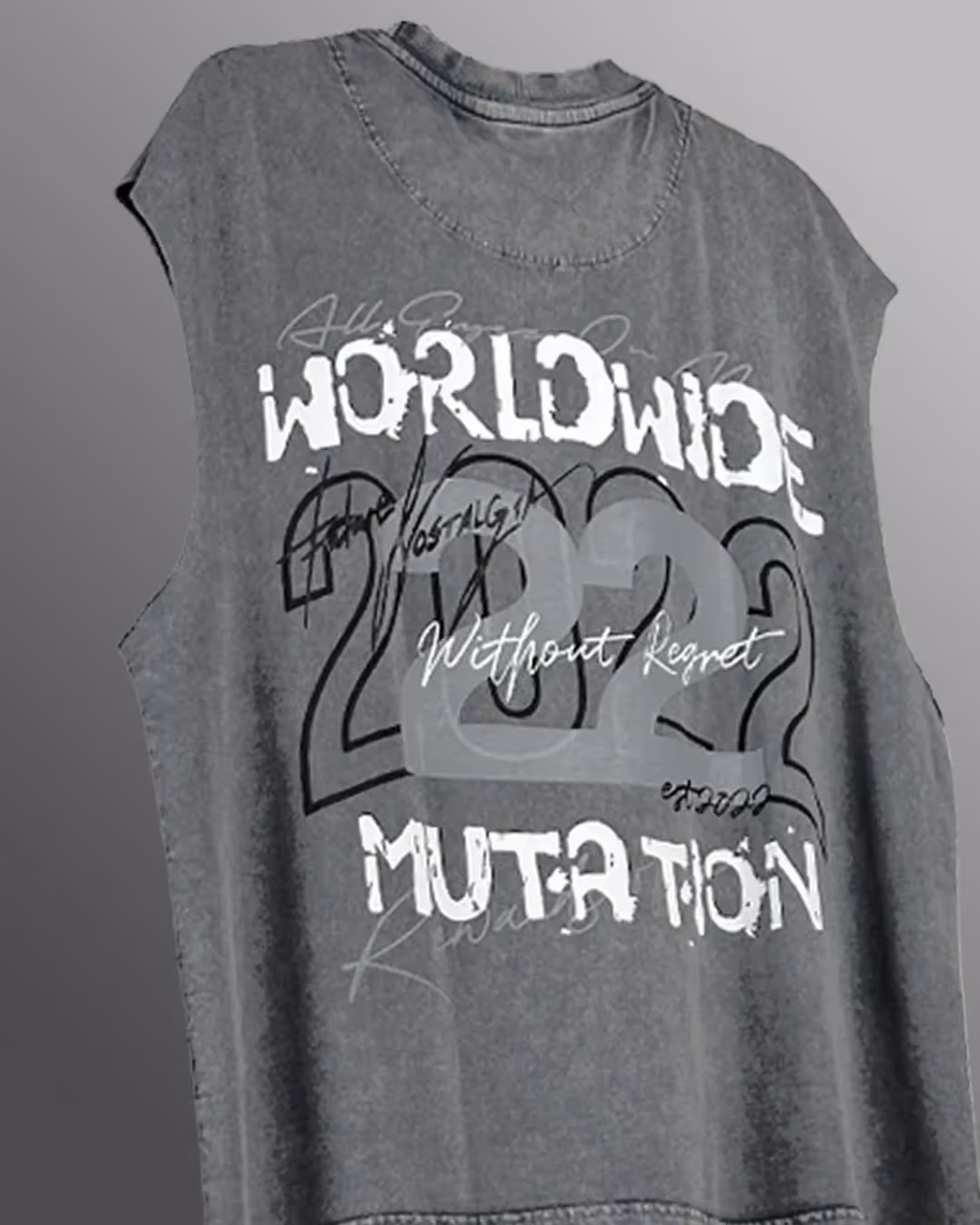 Mutation Grey Acid Wash Boxy Vest image 3