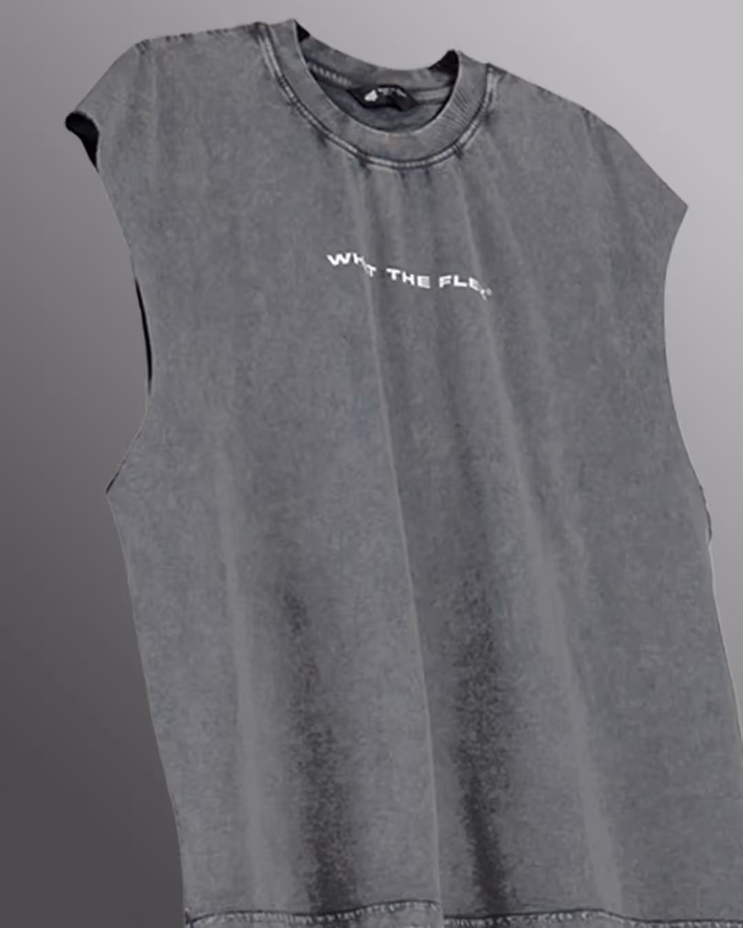 Mutation Grey Acid Wash Boxy Vest image 4