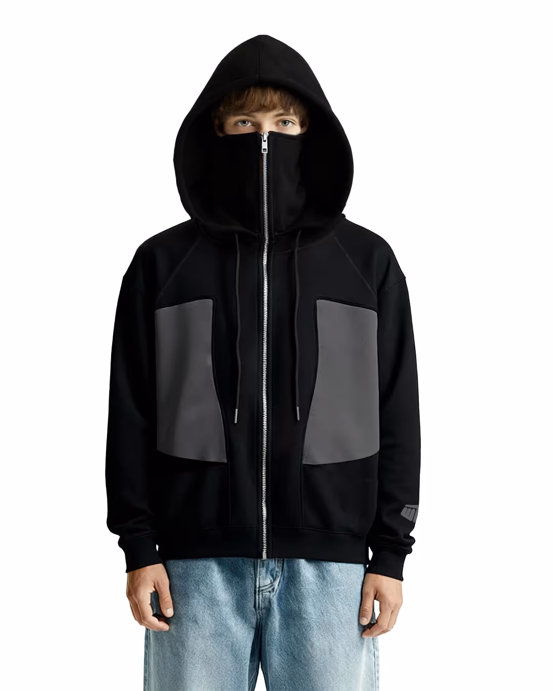 Ninja Masked Zipper Black Hoodie image 1