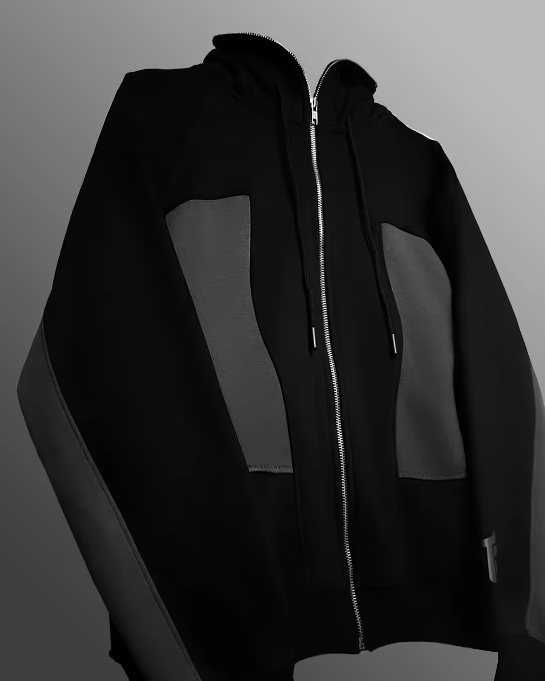 Ninja Masked Zipper Black Hoodie image 6