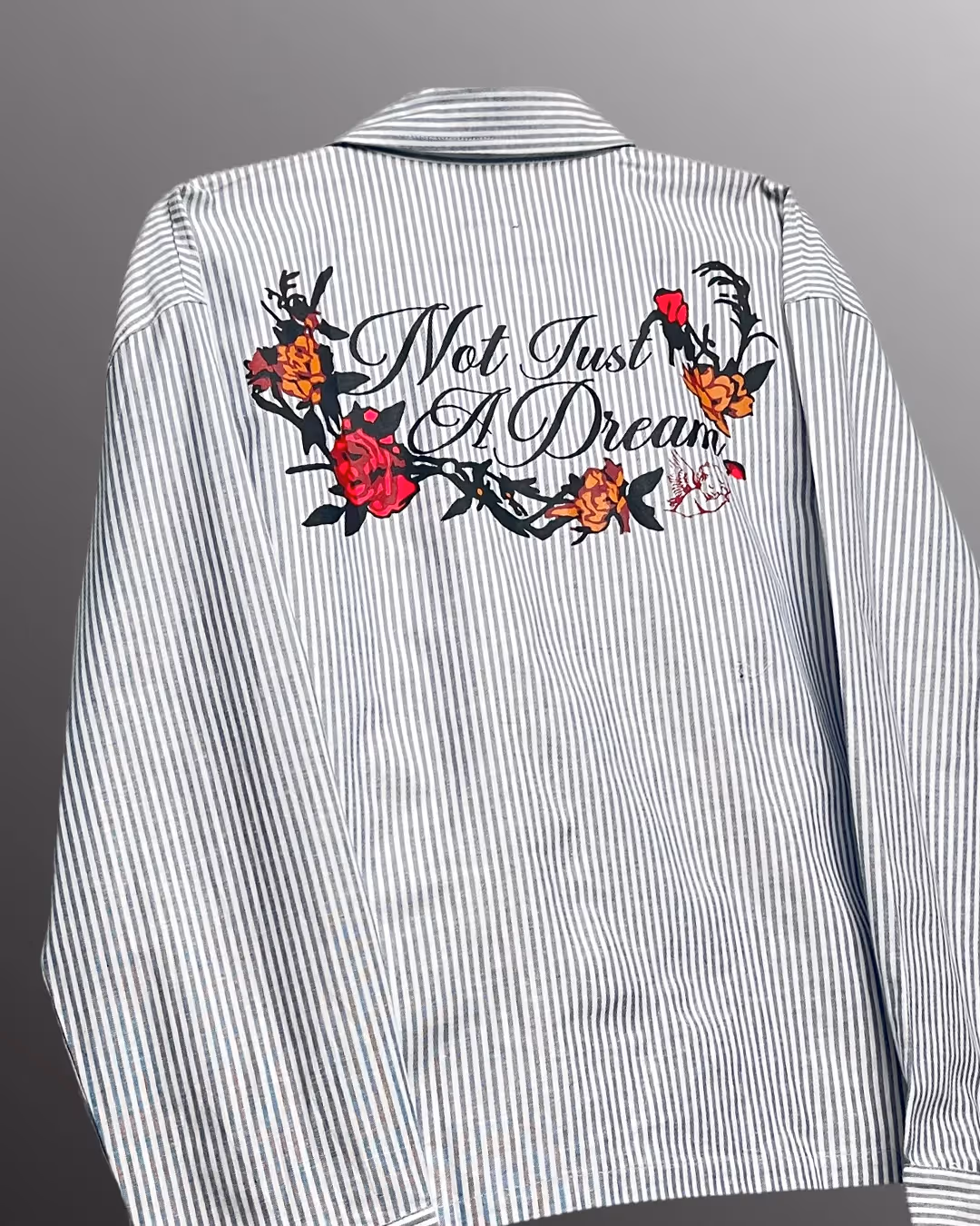 Not Just A Dream Grey Full Sleeves Striped Shirt image 4
