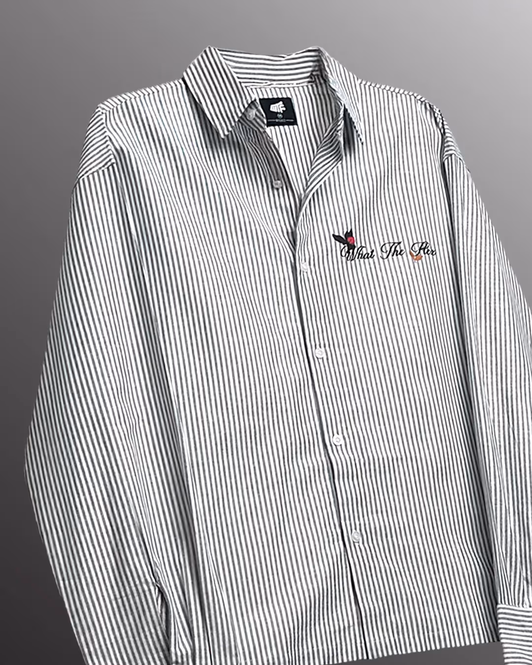 Not Just A Dream Grey Full Sleeves Striped Shirt image 5