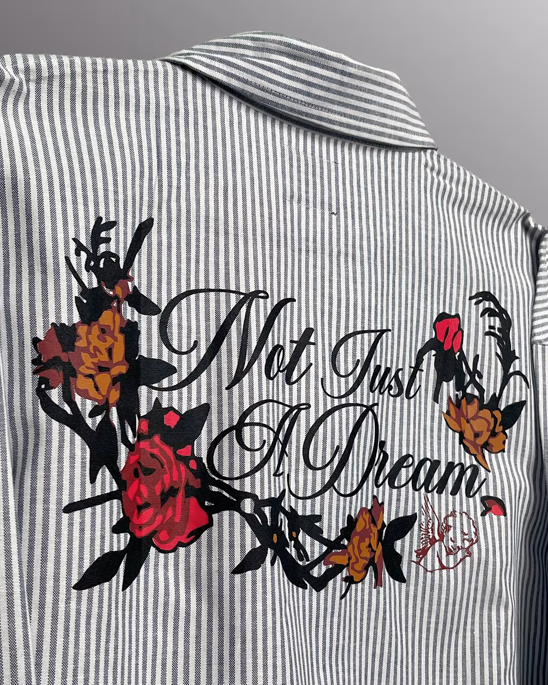 Not Just A Dream Grey Full Sleeves Striped Shirt image 6