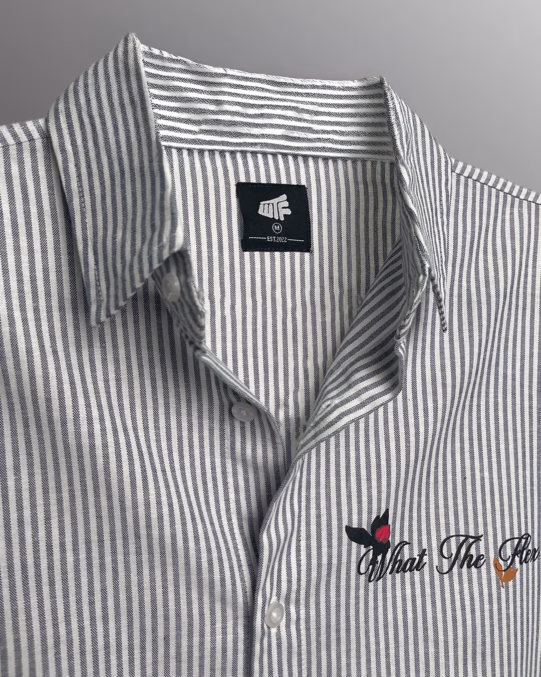 Not Just A Dream Grey Full Sleeves Striped Shirt image 8