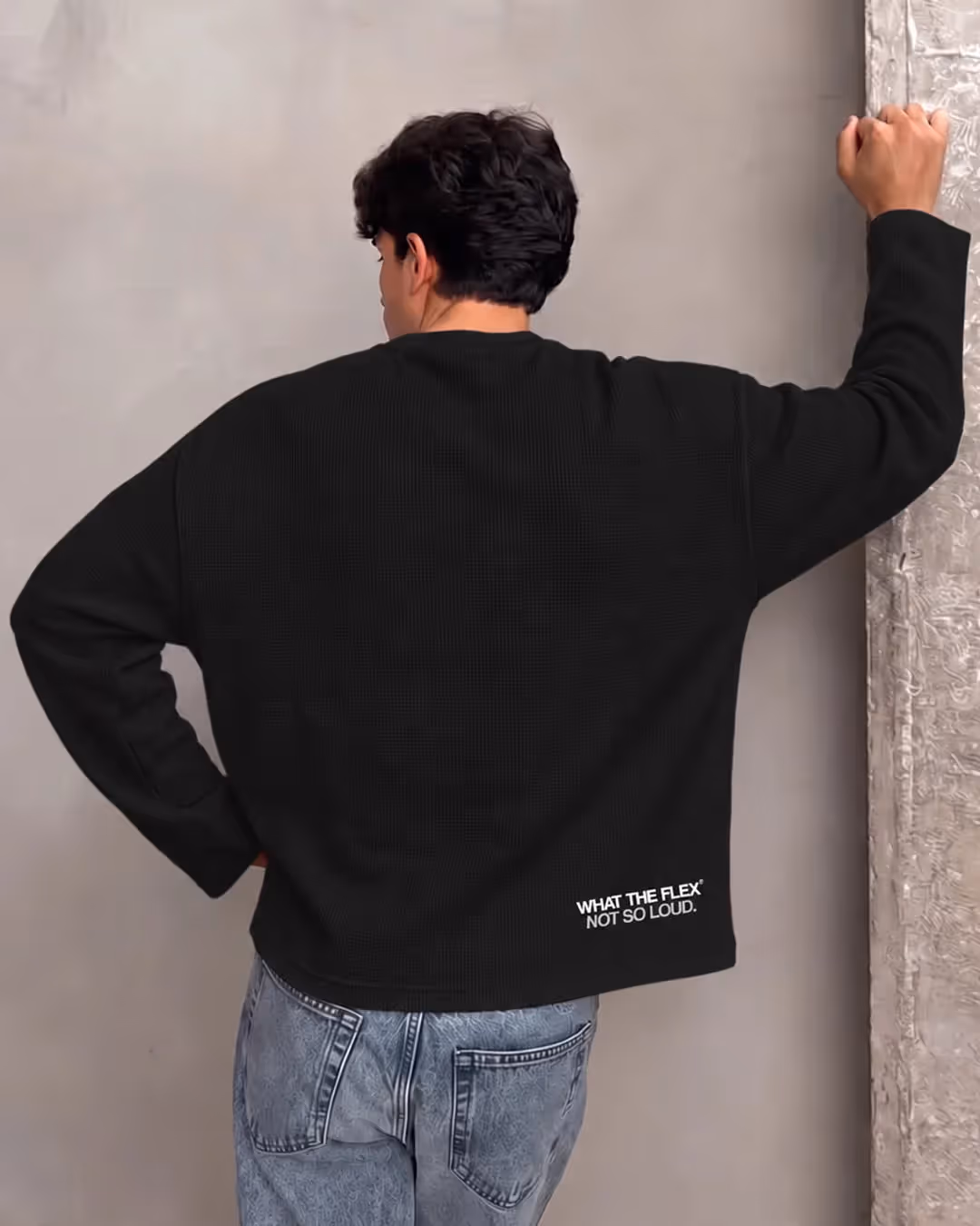 Not So Loud Black Henley T-shirt image 4
