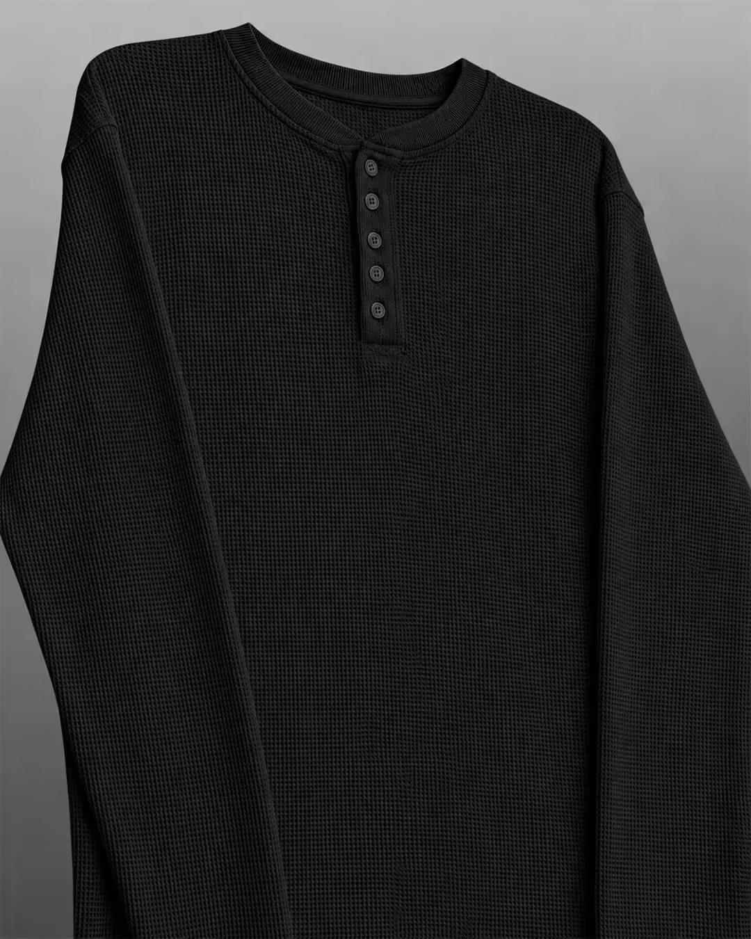 Not So Loud Black Henley T-shirt image 7