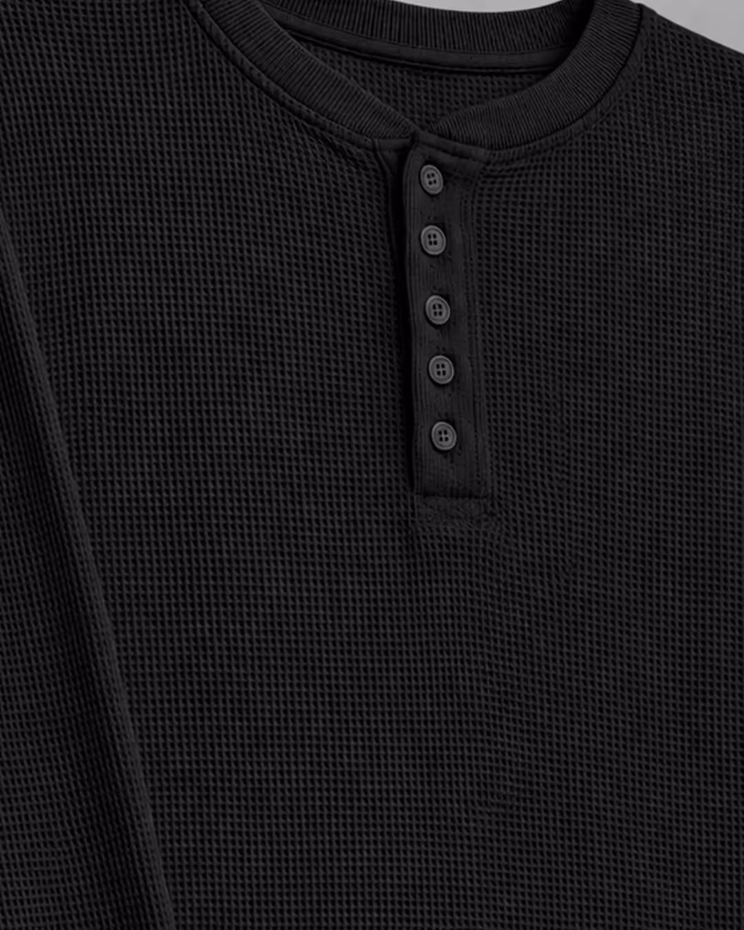 Not So Loud Black Henley T-shirt image 8