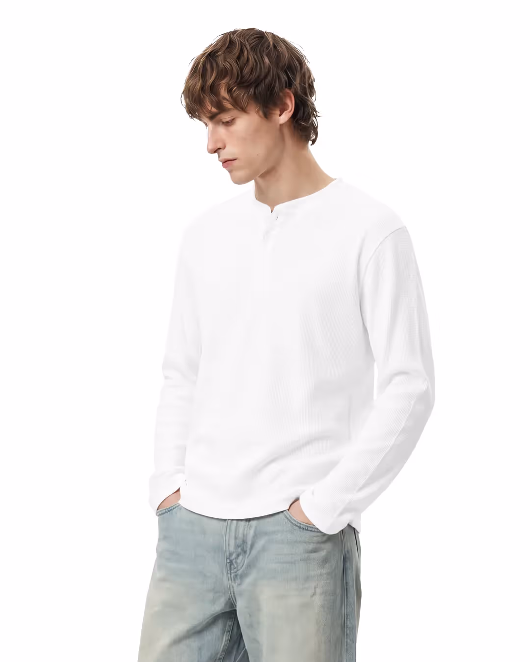 Not So Loud White Henley T-shirt image 3