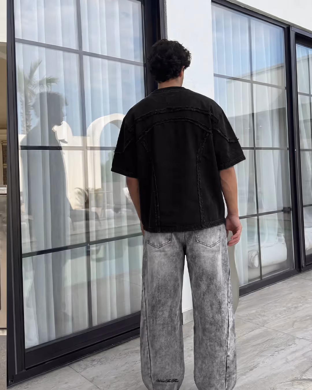 Offset Black Denim T-shirt  image 6