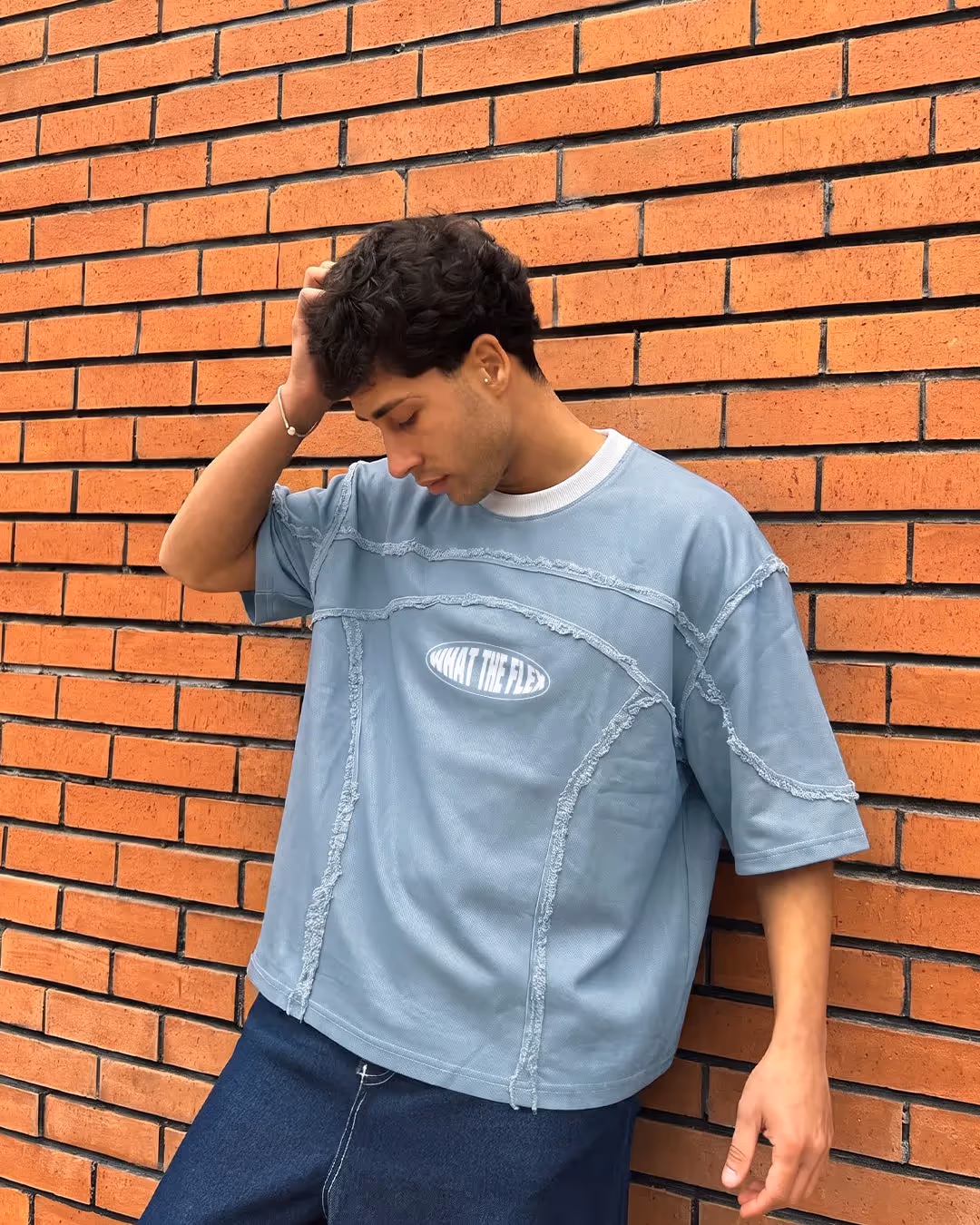Offset Blue Denim T-shirt  image 4
