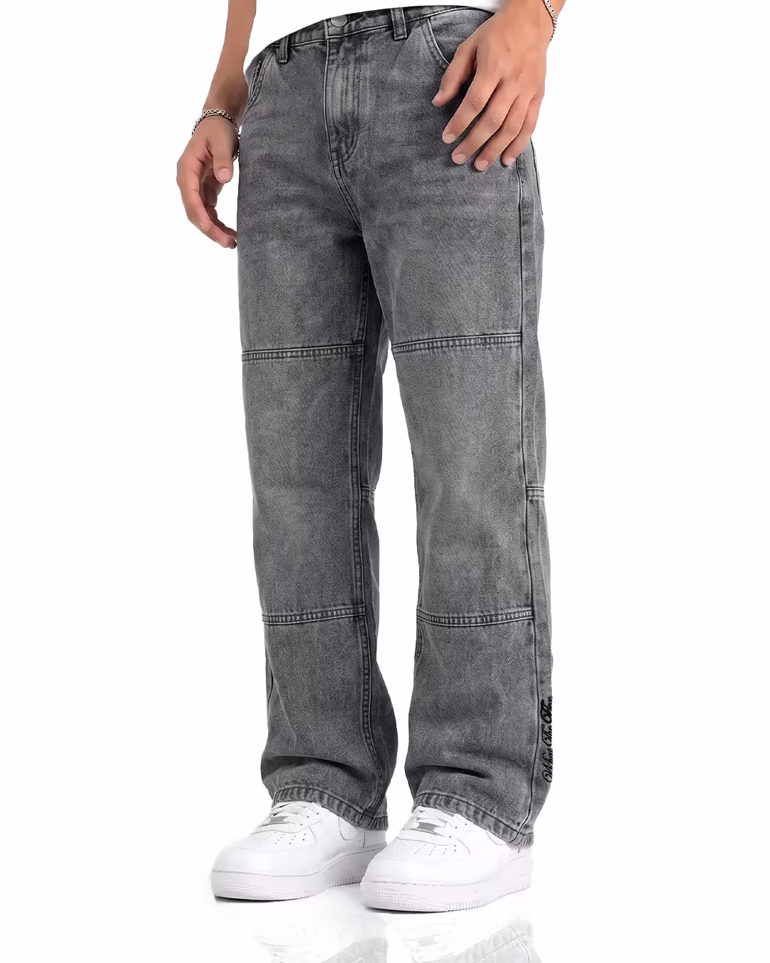 Panel 01 Grey Straight Cut Jeans  image 1