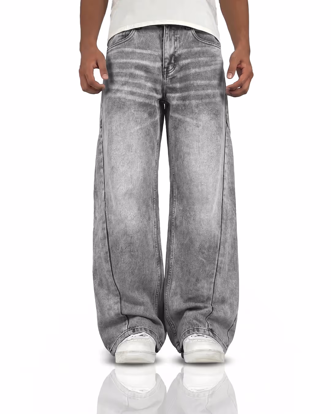 Panel Grey Baggy Jeans image 2