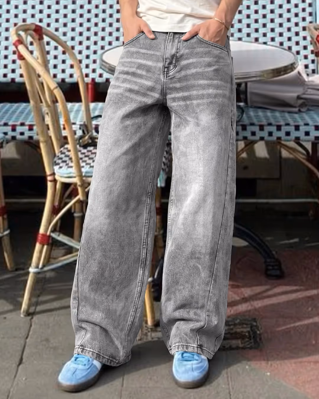 Panel Grey Baggy Jeans image 3
