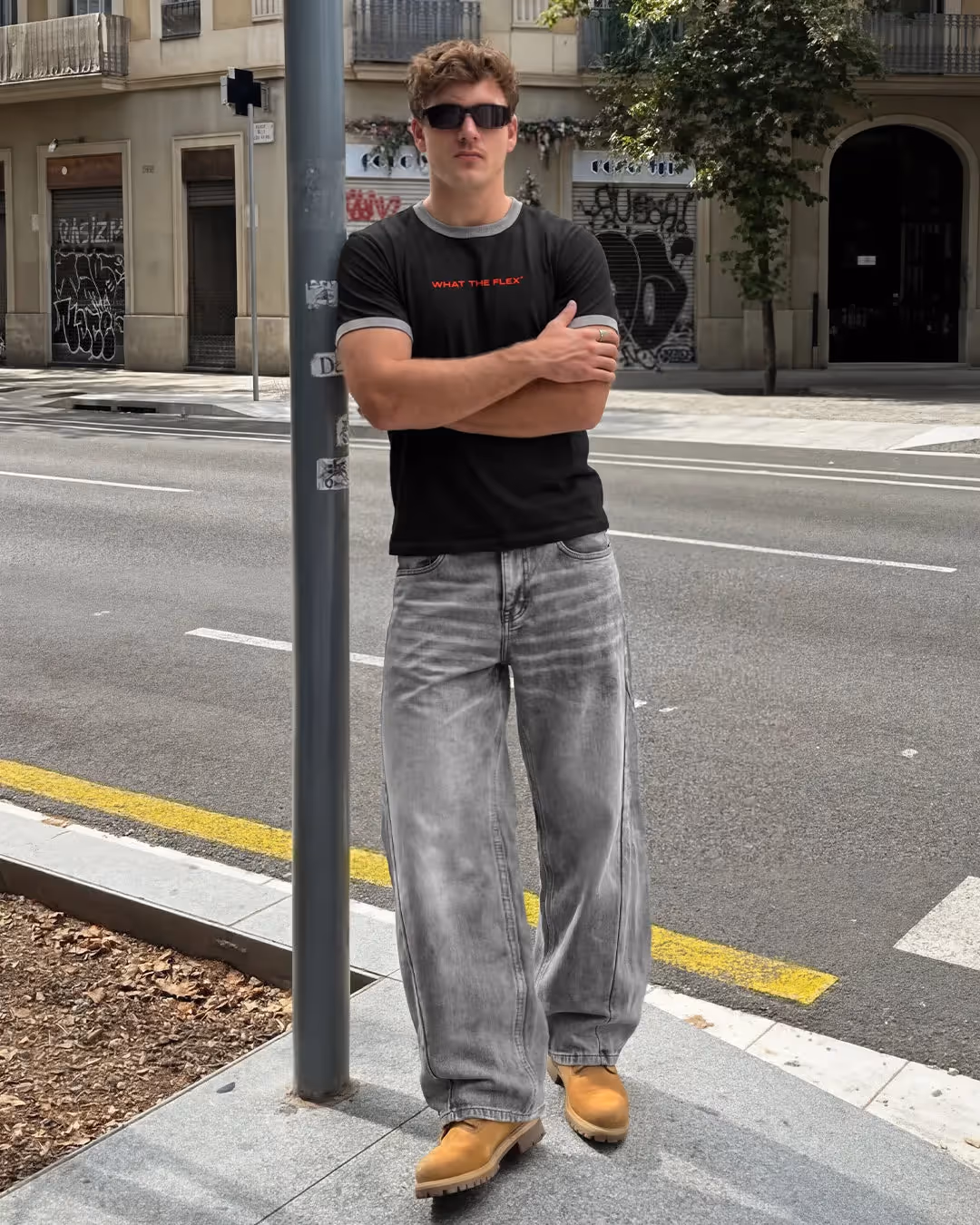 Panel Grey Baggy Jeans image 4