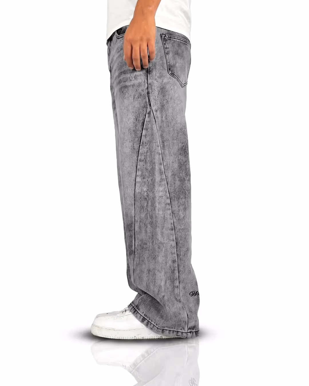 Panel Grey Baggy Jeans image 6