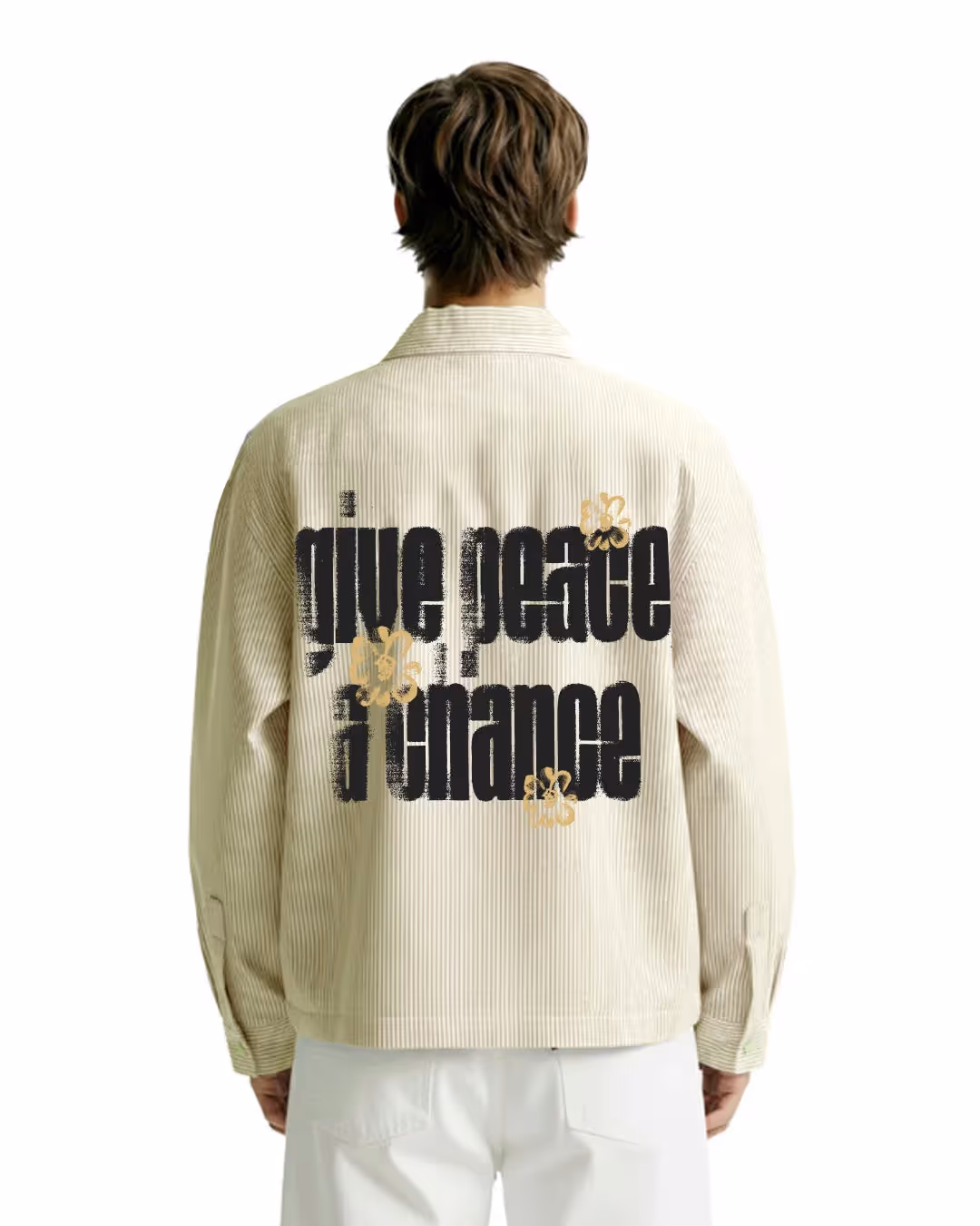 Peace Yellow Striped Shirt image 1