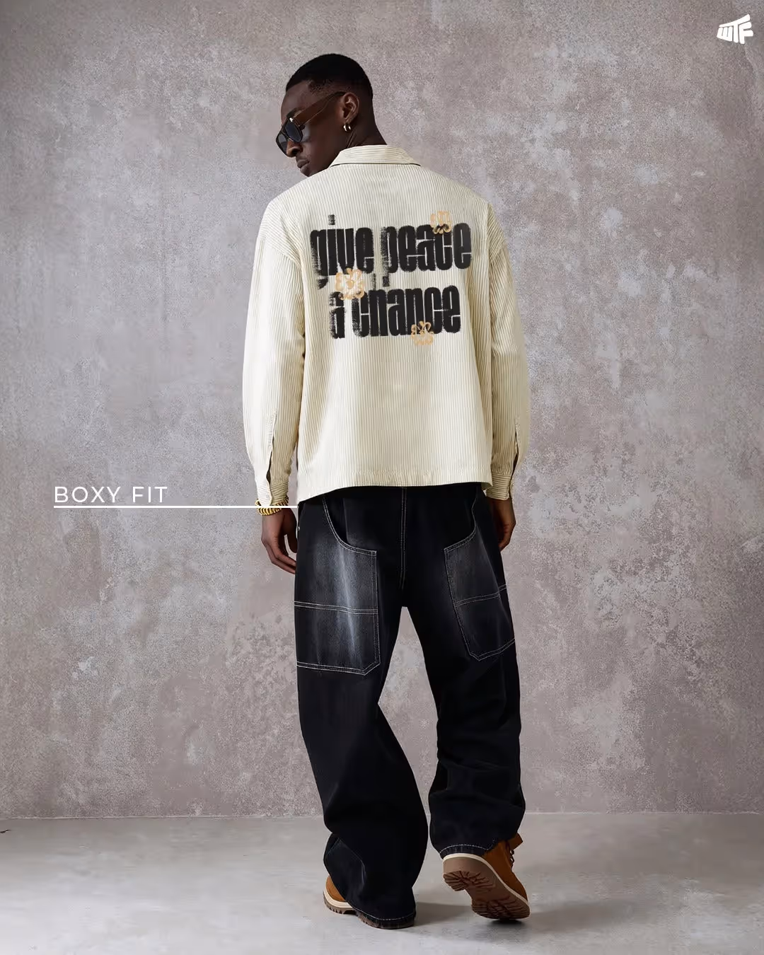 Peace Yellow Striped Shirt image 4