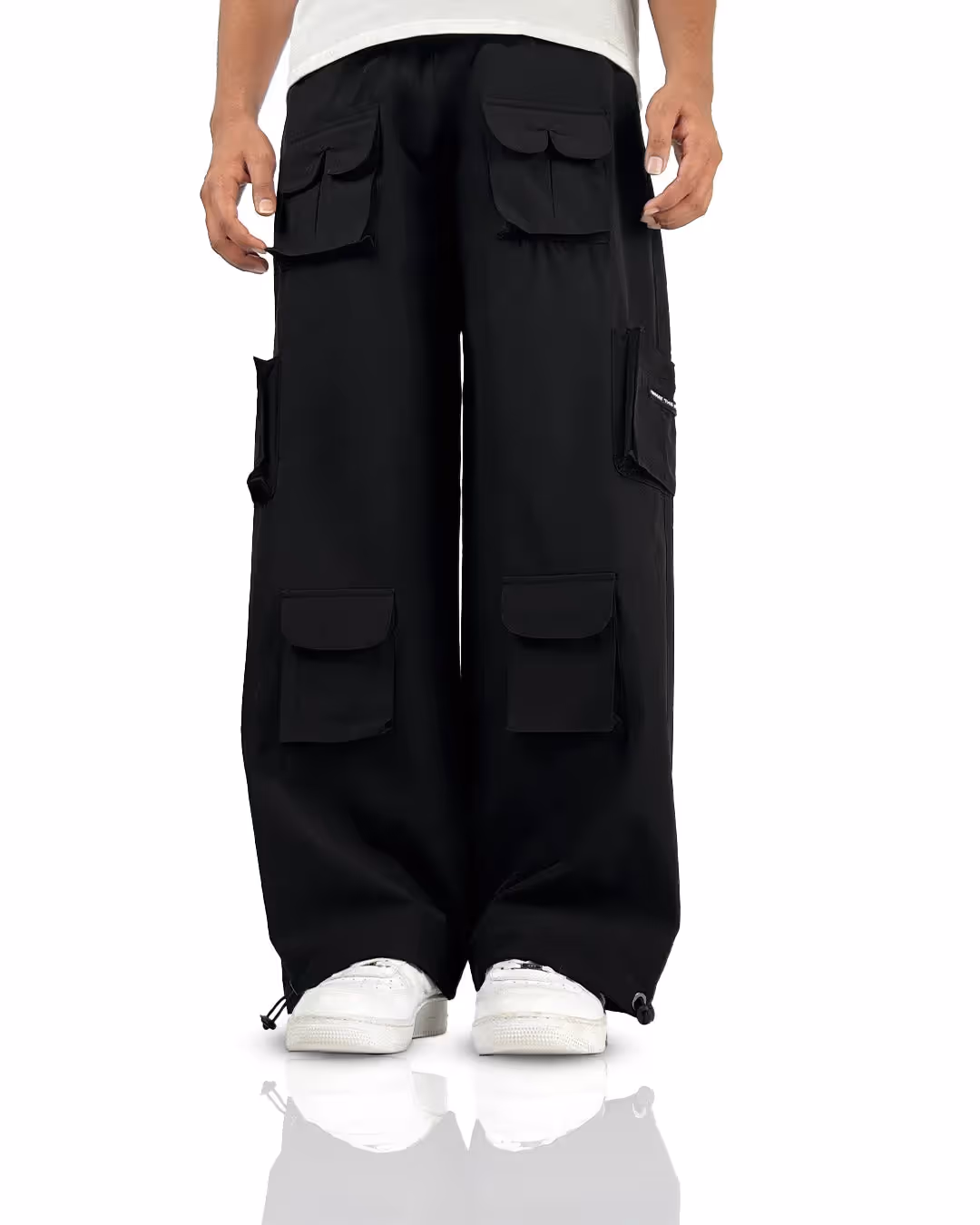 Pocket Talk Black Parachute Pants image 1
