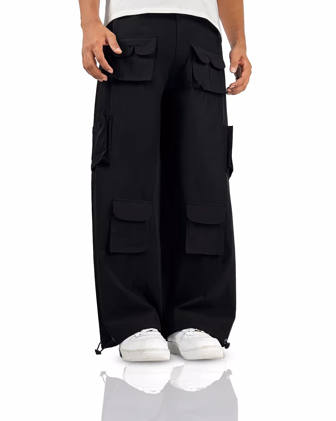 Pocket Talk Black Parachute Pants image 2