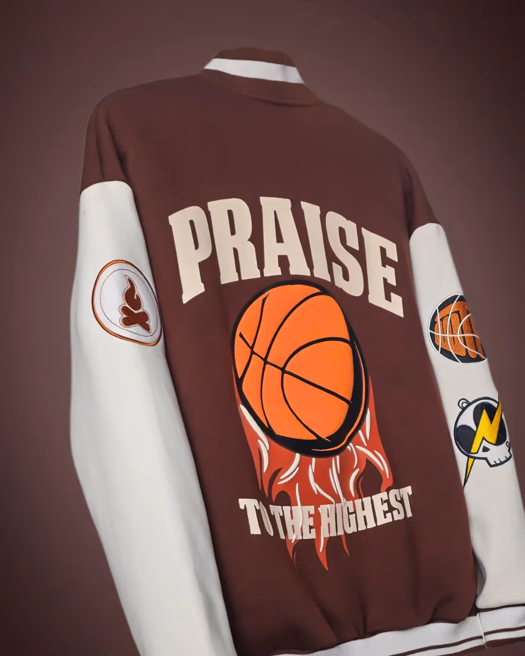 Praise To The Highest Brown Varsity Jacket  image 4