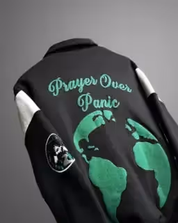 Prayer Over Panic Black Varsity Jacket image 4