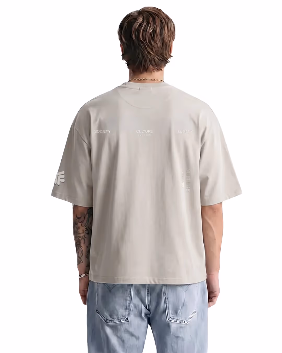 Raw Beige Boxy-Fit T-Shirt  image 2