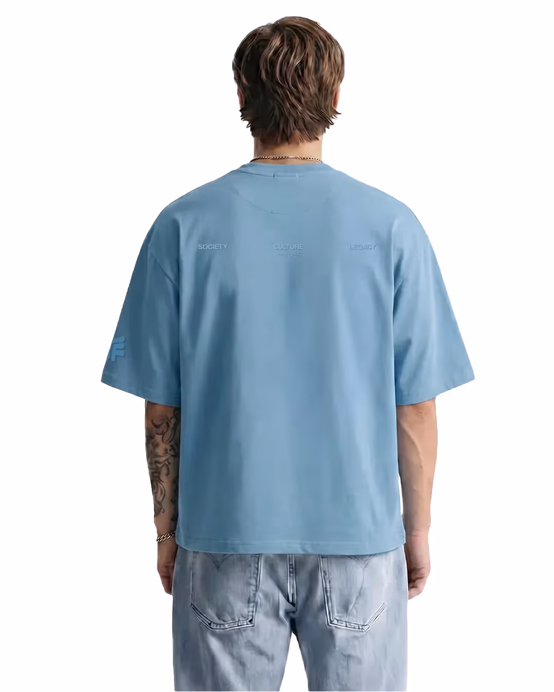 Raw Light Blue Boxy-Fit T-Shirt image 2
