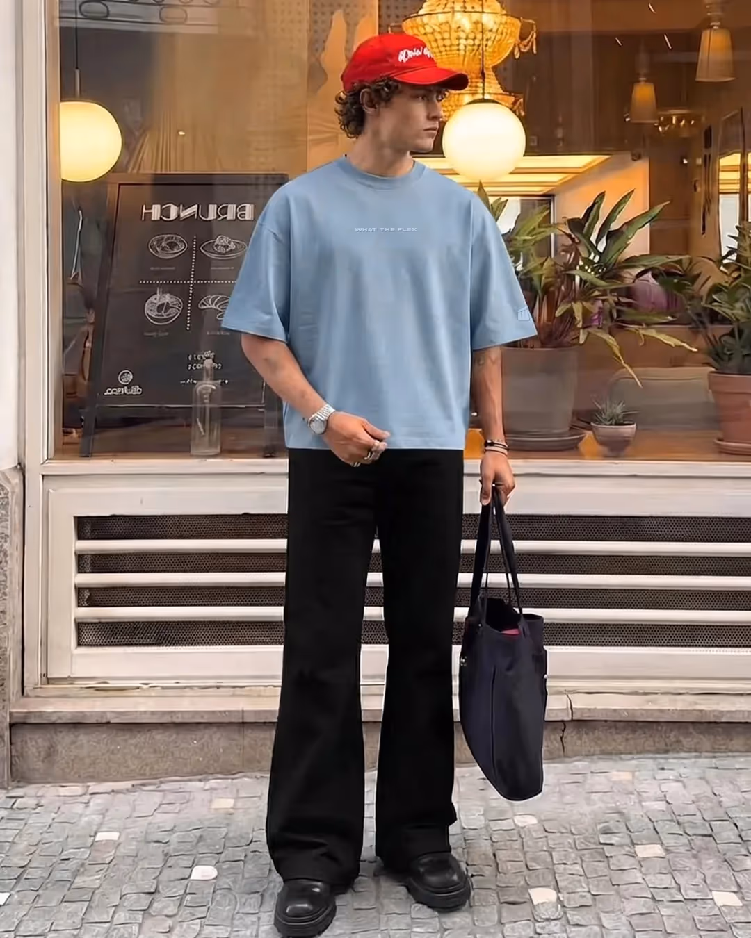 Raw Light Blue Boxy-Fit T-Shirt image 6
