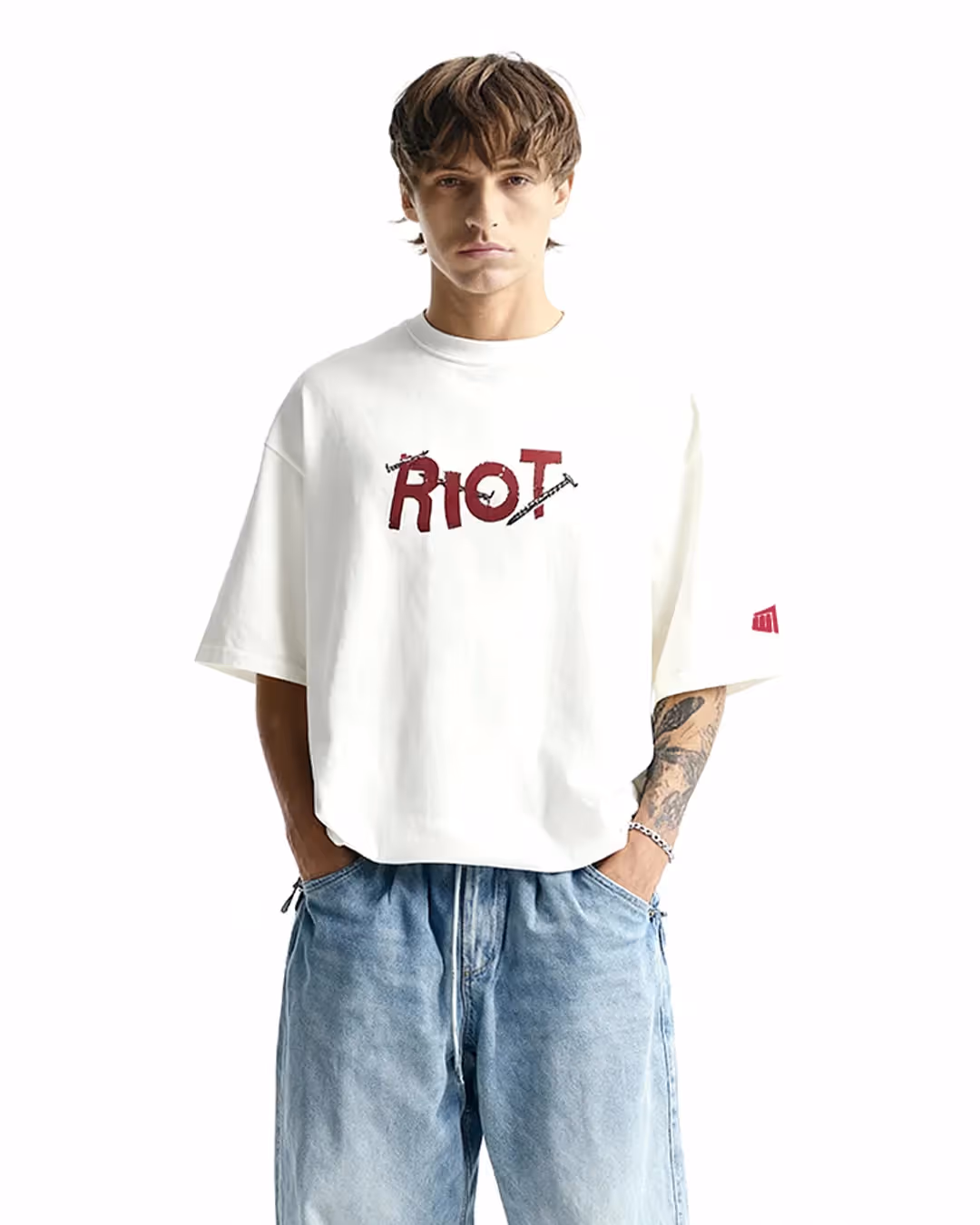 Riot Off White Boxy-Fit T-shirt  image 2