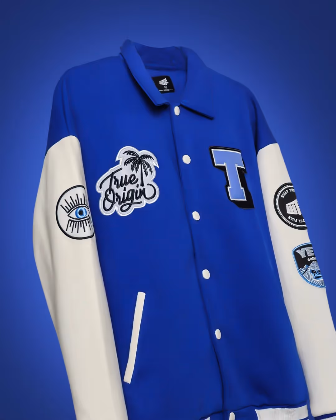 Run or Burn Blue Varsity Jacket  image 4