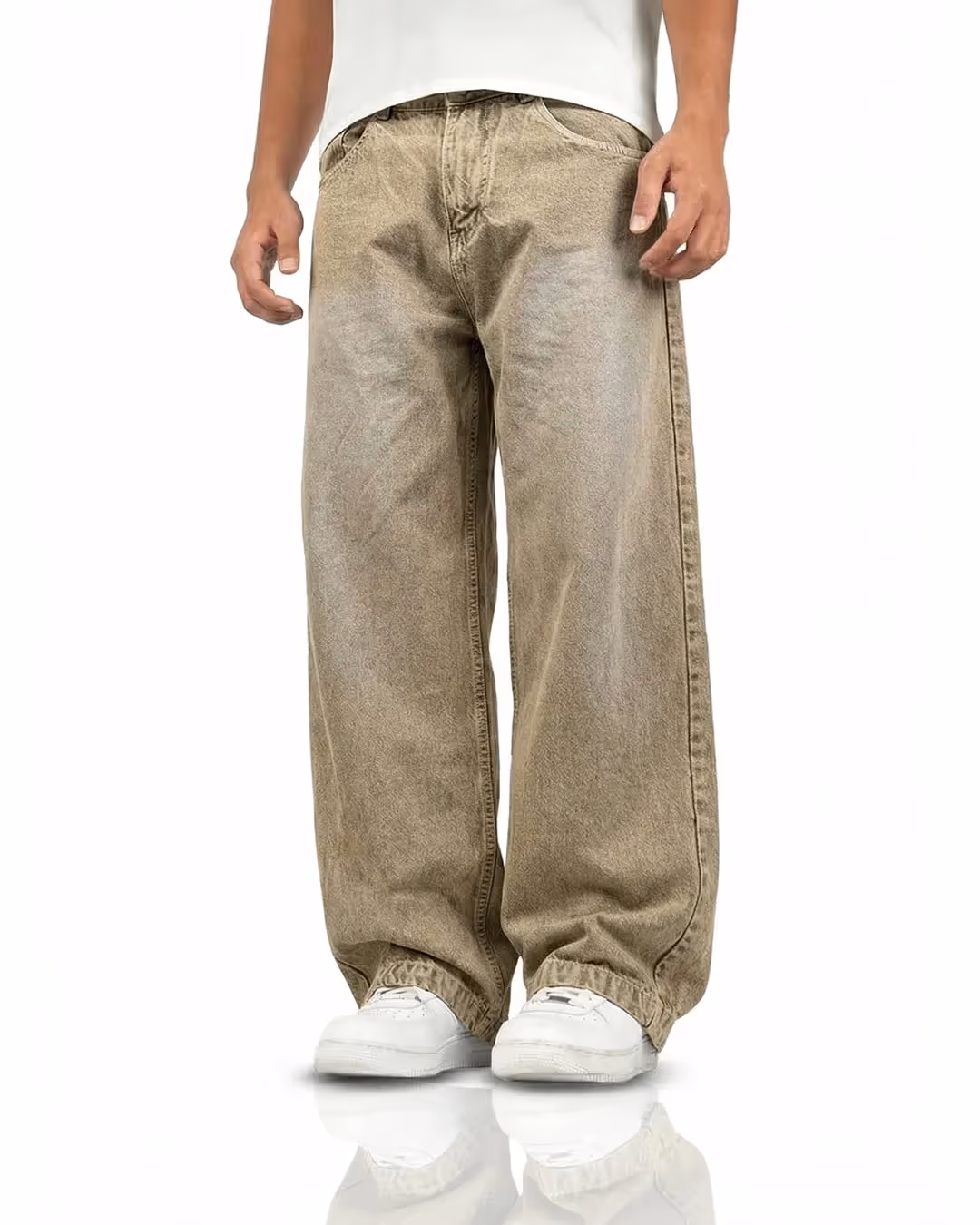 Rust Olive Baggy Jeans image 1