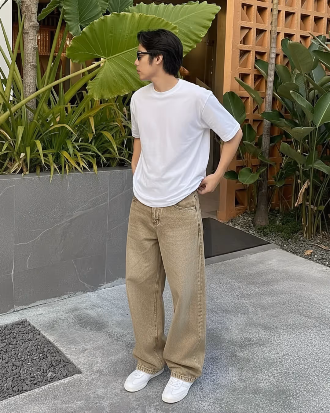 Rust Olive Baggy Jeans image 4